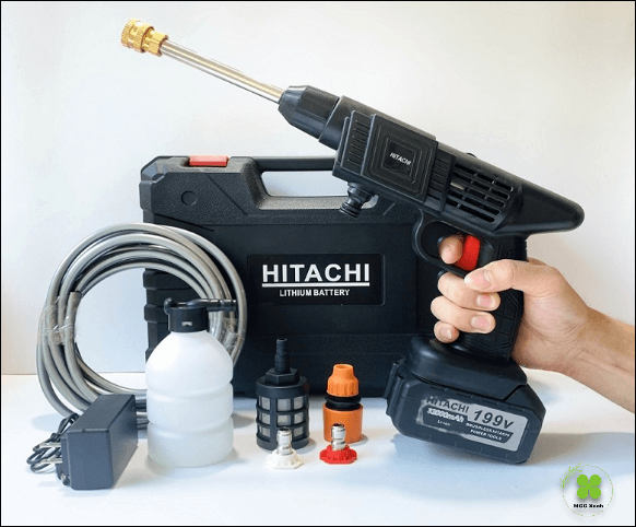 may-rua-xe-mini-cam-tay-pin-hitachi-199v
